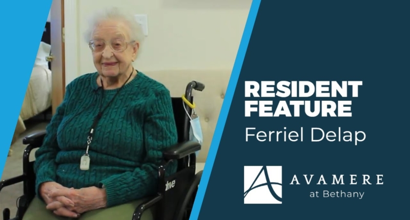 Assisted senior living resident giving testimonial